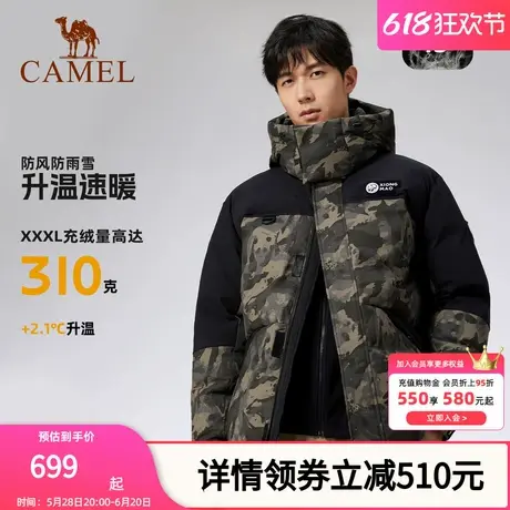 【雪豹】骆驼男装短款羽绒服男士冬季加厚保暖白鸭绒立领连帽外套商品大图