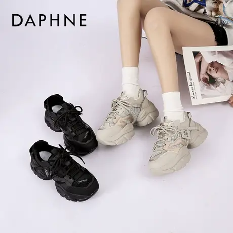 Daphne/达芙妮2025新款复古轻便老爹鞋女厚底增高百搭时尚休闲鞋图片