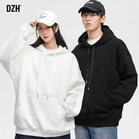 情侣加厚连帽卫衣男春秋款肌理感宽松上衣情侣装2023年新款打底衫图片
