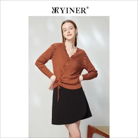 音儿美地女装新款V领针织衫商品大图