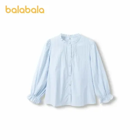 巴拉巴拉儿童衬衫女童2025新款秋装童装圆领花边长袖衬衣大童打底图片