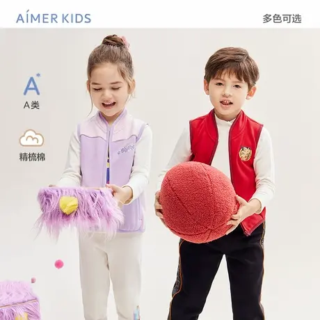 爱慕儿童马甲秋季男女孩小高领马夹背心加绒小布娃娃IP联名款商品大图