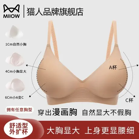 猫人外扩内衣女轻薄小胸显大漫画胸2025新款防下垂无痕透气文胸罩商品大图