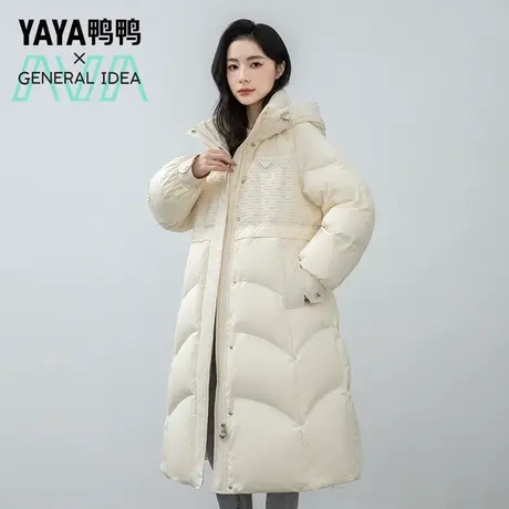 鸭鸭崔范锡韩国设计师羽绒服女新款连帽宽松休闲百搭保暖外套W图片