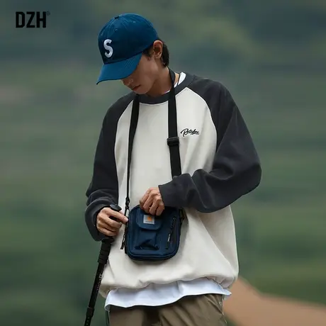 男士插肩袖卫衣男秋季美式新款套头宽松上衣oversize外套情侣秋装商品大图