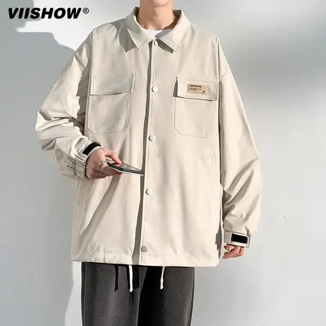 VIISHOW日系复古多口袋工装夹克男生潮牌宽松bf风休闲百搭外套商品大图
