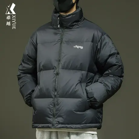 希越新国标羽绒服男士宽松大码高品质尼龙加厚白鸭绒外套2023秋冬商品大图