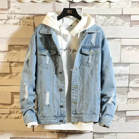 牛仔外套男士春秋季夹克2025新款韩版潮流帅气宽松上衣服男款春装商品大图