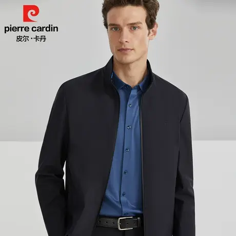 皮尔卡丹2023新款立领夹克男商务休闲上班针织笳克中年常规外套图片