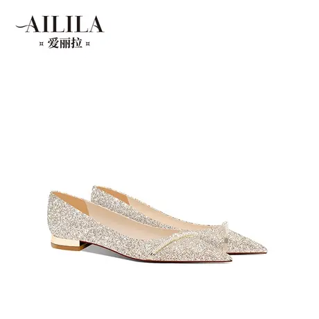 爱丽拉平底结婚鞋女2024新款春季禾秀主婚纱两穿新娘鞋舒适不累脚商品大图