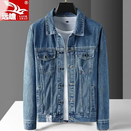 春秋季牛仔外套男士2023新款宽松工装夹克男潮牌帅气百搭休闲上衣图片