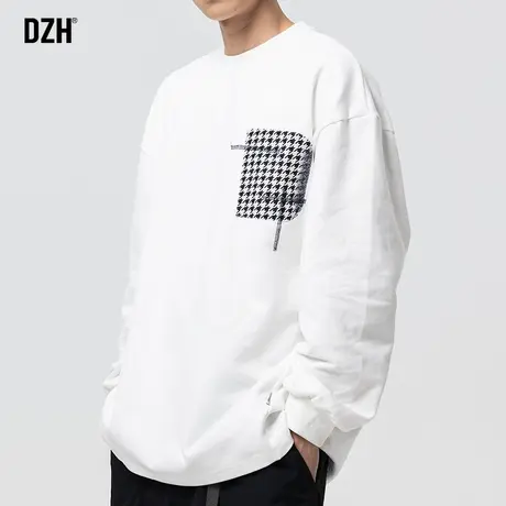 男生重磅纯棉t恤男长袖潮流宽松男装2023新款圆领上衣春秋款百搭图片