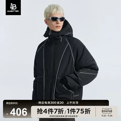 Lilbetter男士棉衣反光机能夹克棉服男款ins潮衣服连帽冬季外套LB商品大图