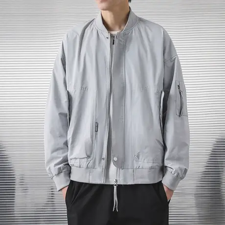 休闲潮流夹克外套秋冬保暖大码男外衣户外运动休闲男夹克潮流外套商品大图