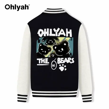 Ohlyah经典撞色棒球服女春秋百搭漂亮时尚外套设计感小众情侣上衣商品大图