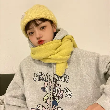 红续原宿ulzzang加绒加厚宽松连帽卫衣女灰色外套小个子秋冬新款图片