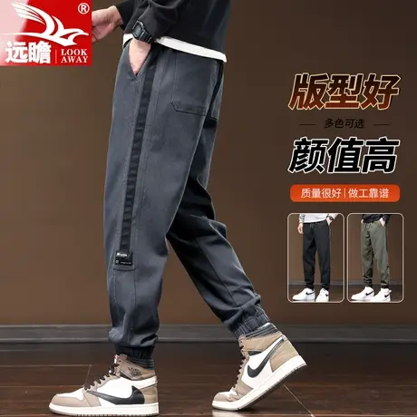 秋季男士休闲裤男款2023新款潮牌春秋款男生束脚工装运动裤子男款商品大图