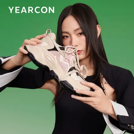 意尔康户外登山老爹鞋运动鞋女2025新款春百搭休闲鞋潮厚底增高鞋商品大图