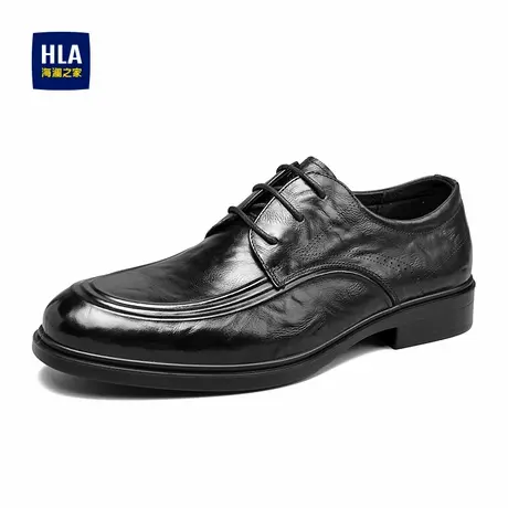 HLA/海澜之家男鞋新款春夏正装商务皮鞋流行真皮尖头结婚德比鞋商品大图