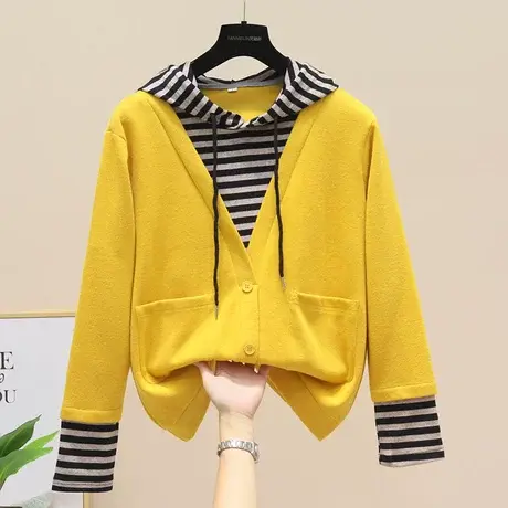 卫衣女2023新款春秋条纹网红同款韩版时尚百搭长袖小衫女装上衣潮图片