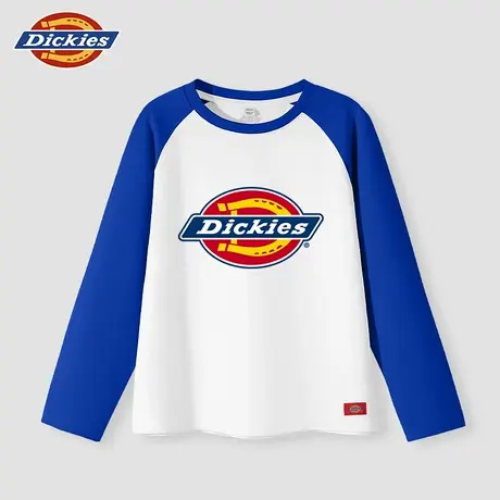 Dickies童装男童长袖t恤男孩2025新款撞色拼接上衣儿童纯棉体恤A图片