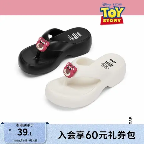 热风2025年夏季新款迪士尼系列女士厚底人字拖卡通可爱拖鞋图片