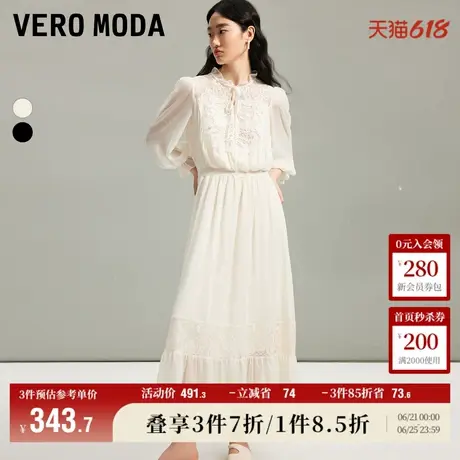 Vero Moda奥莱连衣裙夏季新款浪漫度假民族风刺绣气质长裙子流行图片