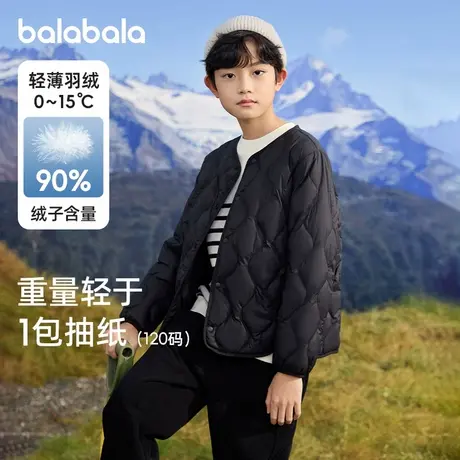 巴拉巴拉男童女童羽绒服大童轻薄外套儿童衣服2024冬装新款童装小商品大图