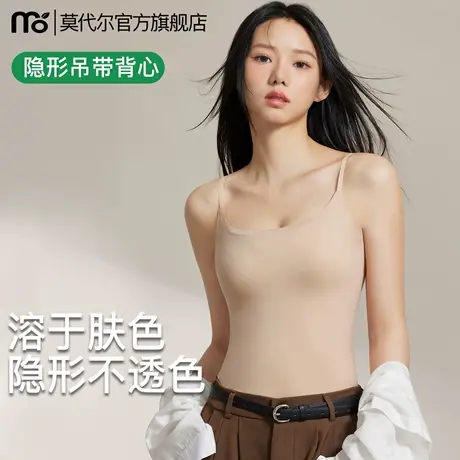 背心吊带内衣女小胸聚拢夏薄款一体无痕隐形粉底液带胸垫美背文胸图片