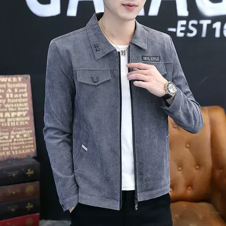2023年新款男士外套春季韩版潮流ins修身帅气翻领上衣男生夹克衣商品大图