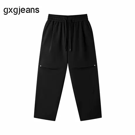 gxg.jeans男装 黑色铆钉设计基础宽松休闲卫裤长裤 25年冬新品商品大图