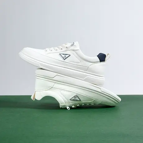 奥康 男鞋2026春季新款休闲版型平底透气舒适运动简约百搭小白鞋商品大图