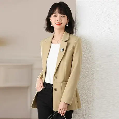 2023秋装新款小西装女短款外套韩版修身长袖小西服休闲小个子上衣图片