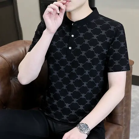 新款短袖t恤男潮流ins青少年纯棉印花T桖潮牌上衣时尚男装polo衫商品大图