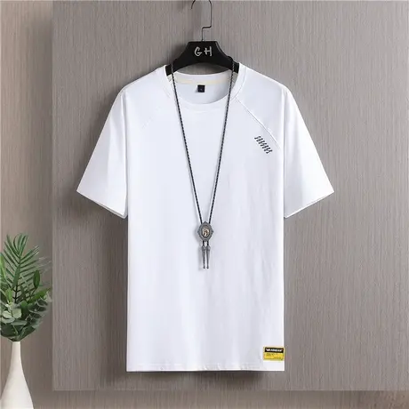 男士短袖T恤2023夏季新款宽松潮流ins体恤夏装潮牌棉感男装上衣服商品大图