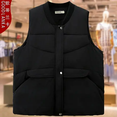 特大码中年妈妈冬季加厚保暖外穿马夹宽松时尚减龄羽绒棉服马甲女商品大图