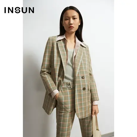 恩裳秋季轻格子小西服职场外套西装商品大图