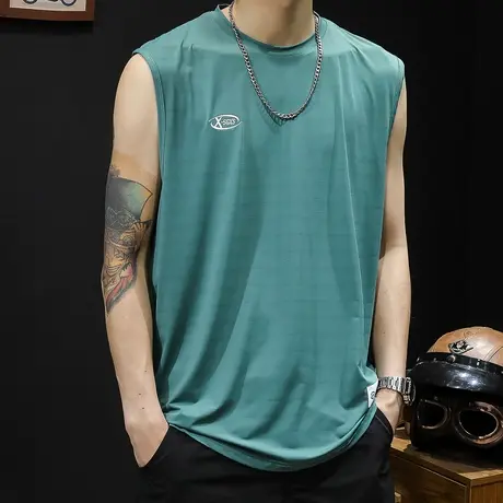 轻薄冰丝背心男运动健身坎肩男士无袖短袖篮球跨栏潮牌大码夏季商品大图