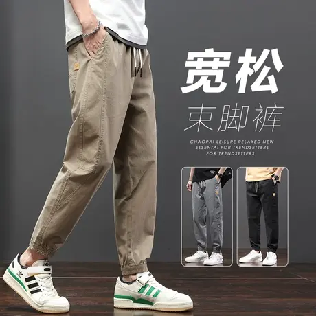 卡其色阿美咔叽休闲裤男士夏季薄款美式复古纯棉男款工装裤男裤子商品大图
