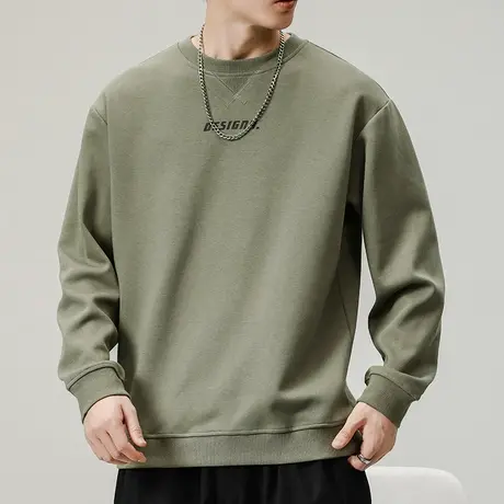 春天字母印花潮牌圆领卫衣春秋款痞帅宽松情侣装长袖上衣春季男装商品大图