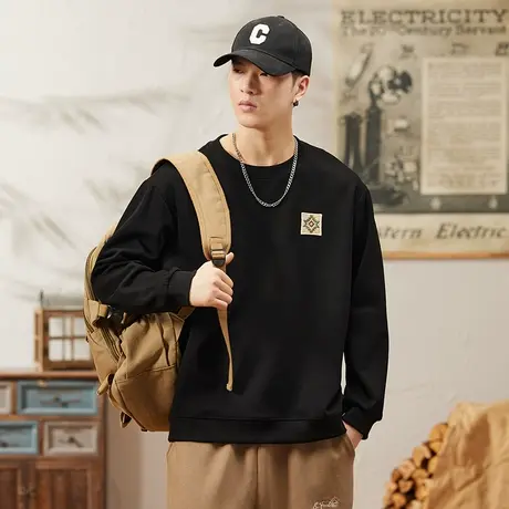 青少年潮牌男装多色可选时尚舒适秋款男装百搭高档男士潮流卫衣商品大图