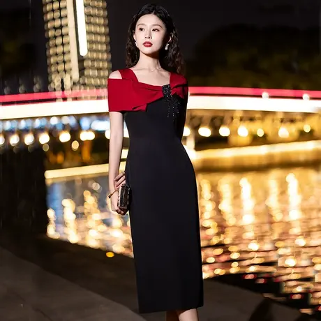 小晚礼服女2024新款主持大牌气质轻奢小众平时可穿连衣裙高级宴会图片