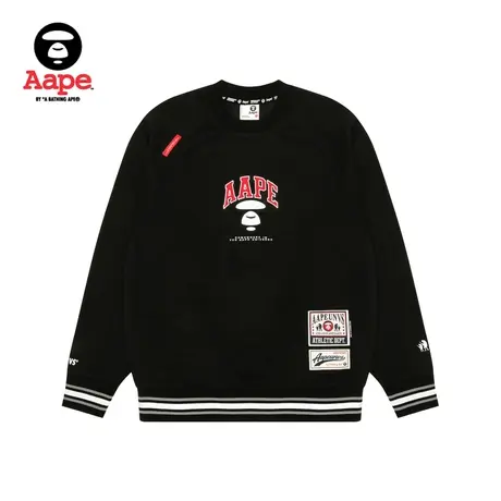 Aape旗舰店男装春夏猿人徽章字母刺绣潮流宽松圆领卫衣A399XXM商品大图