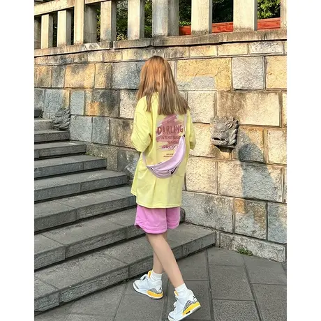 纯棉设计感小众短袖t恤女夏季新款潮牌宽松港风chic上衣美式复古商品大图