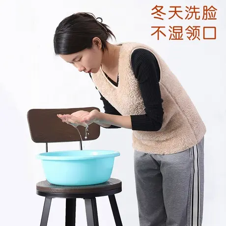 冬天洗脸保暖衣服无袖低领不湿领口商品大图