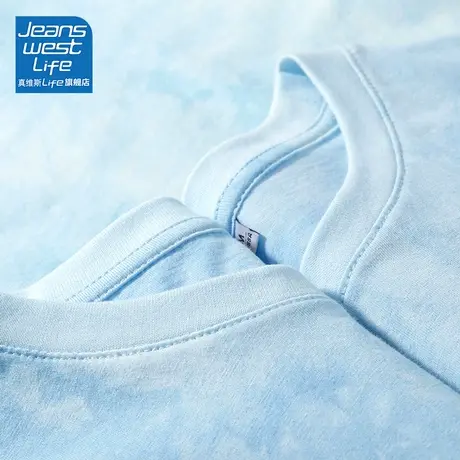 真维斯life宽松洋气独特别致上衣2024新款爆款夏季纯棉短袖t恤女图片