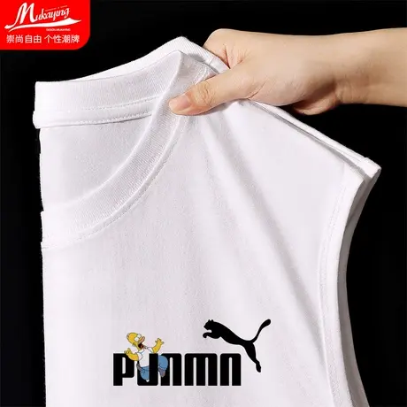 美式潮牌背心男款夏季大码健身撸铁小众设计无袖t恤坎肩宽松内搭图片