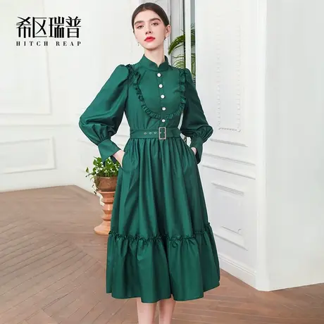 希区瑞普高端赫本风连衣裙女装秋季2023年新款设计感小众气质伞裙图片