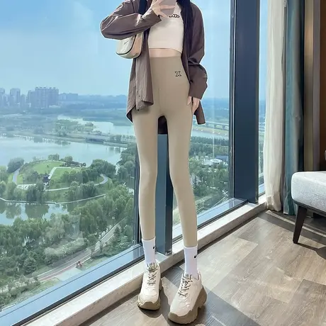 鲨鱼裤女春秋薄款2023新款高腰显瘦弹力瑜伽裤无痕芭比裤打底裤子图片