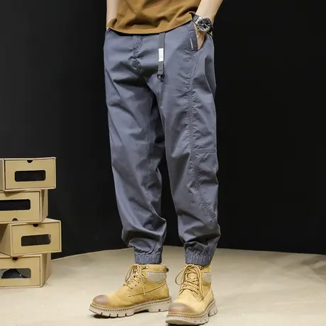 休闲裤男士春秋款宽松束脚潮牌大码2023新款工装裤子男裤夏季薄款商品大图